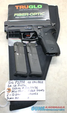 Sig Sauer P229R .40 Pistol, 2 x Mags, TruGlo Fiber Sights, CLEAN