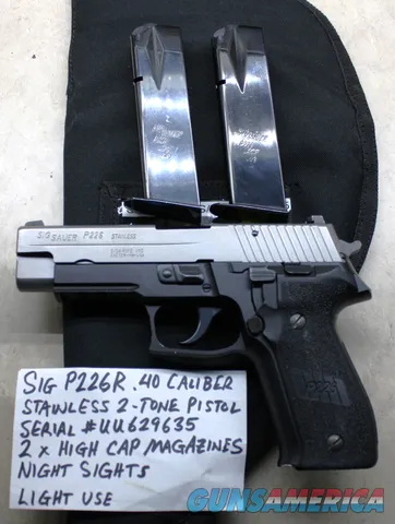 Sig Sauer P226R .40 Pistol, 2 Mags, 2-Tone, Light Use, CLEAN