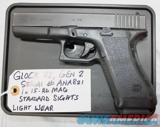 Glock 22, Gen-2 .40 Caliber Pistol, Light Wear