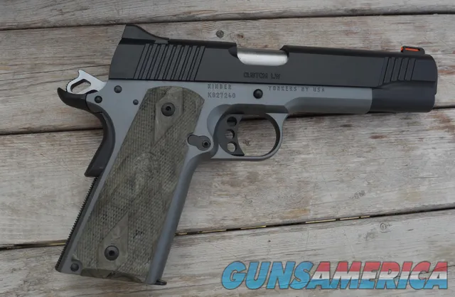 $47 EASY PAY MADE IN THE USA Kimber Custom LW Night Patrol 1911 open carry conceal carry Home Defense Red Fiber Optic Front Sights 5 Stainless steel match grade Barrel 45 acp Brown Hogue Grips 3700705