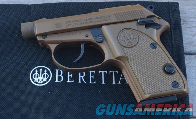 34 EASY PAY Beretta 3032 Tomcat Covert .32 ACP concealed carry Threaded Barrel 7 Rounds FDE Polymer Grips  J320126 Img-2