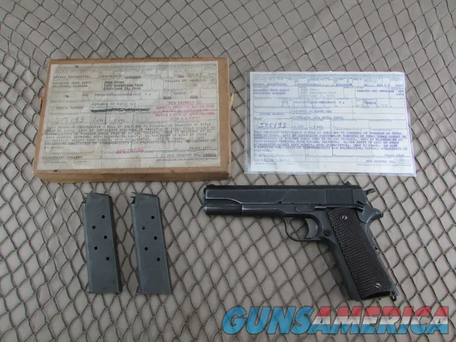 DCM/NRA Sales Ithaca Colt 1911 Pistol in Anniston Army Depot box w/ paperwork #505183