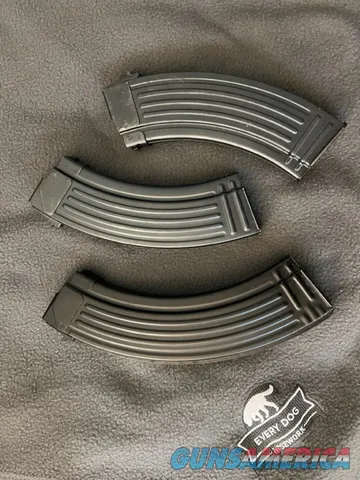 Lot of 3 Steel Mags SKS 7.62x39 Two 30 Rnd One 40 Rnd AK 47 Magazine Heavy Duty Steel Military