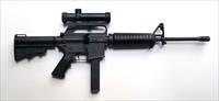 COLT AR 15 MODEL R6450 9MM CARBINE WITH GREEN BOX AND 4 X 20 SCOPE