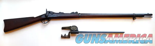SPRINGFIELD U.S. TRAPDOOR RIFLE MODEL 1878 WITH ORIGINAL BAYONET AND SCABBARD