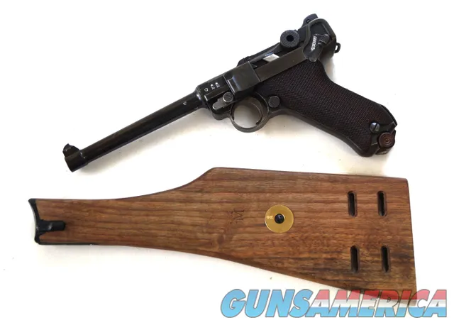 1914 -1915 DWM NAVY GERMAN LUGER WITH MATCHING MAG & WOOD STOCK