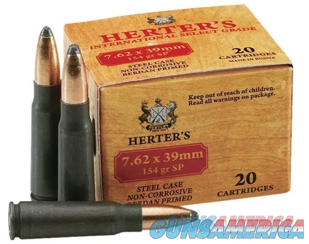 Herter's FB28-7.62x39mmFMJ-01 7.62x39mm Ammunition, 300 Rounds