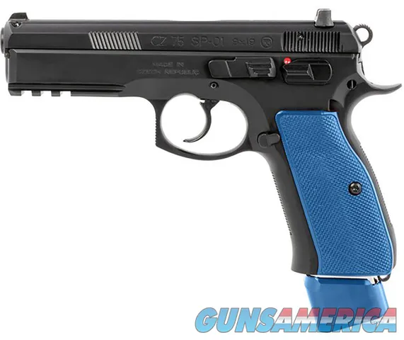 CZ 75 SP-01 Competition, 9mm, Blue Aluminum Grips NEW 91207