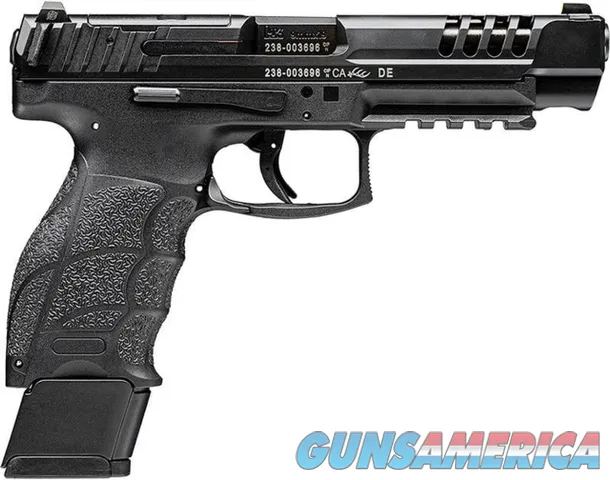 HK VP9L Optics Ready 9mm Luger 5" 20+1 (2) Black Black Steel Slide Black Interchangeable Backstrap Grip