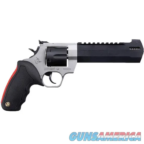 Taurus Raging Hunter 44 Rem Mag 6.75" Matte Blk Cylinder & Barrel | Matte Stainless & Blk Rubber W/Red Cushion Insert