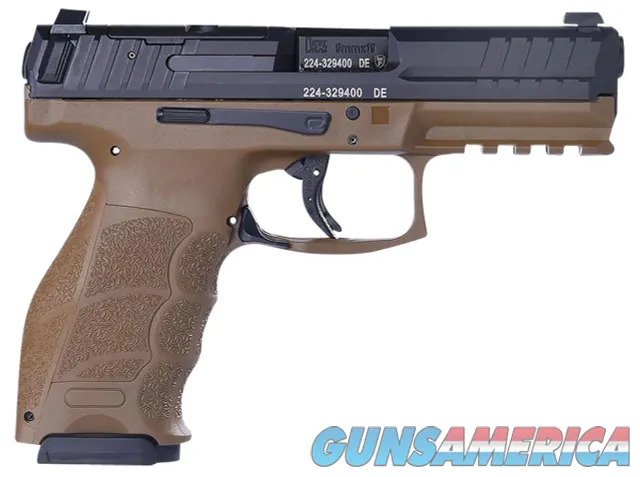 HK VP9 Semi-Auto 9mm 4.1" Barrel with Two 17 Round Mags | Optics-Ready | Flat Dark Earth & Black