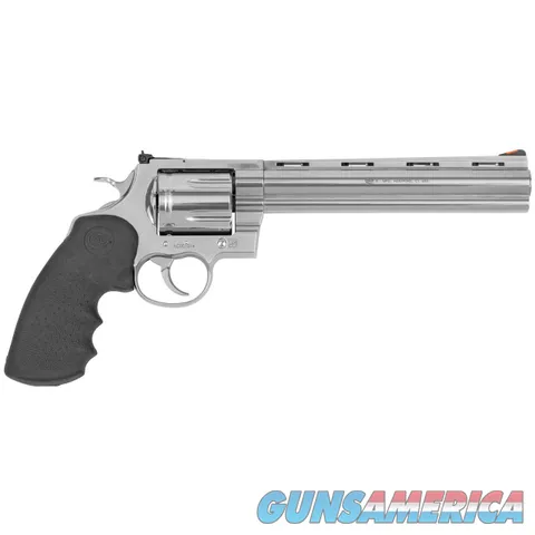 Colt Anaconda 44 Magnum 6 Round 8" Barrel | Stainless Steel With Black Hogue Rubber Grip