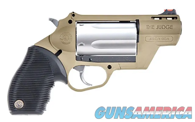 Taurus Judge Public Defender 45 LC/410 Gauge 2.50" Barrel | Flat Dark Earth & Stainless Steel