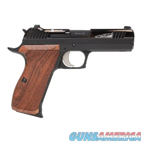 Sig Sauer P210 Carry Custom 9mm Luger 4.1" Barrel | Black & Rosewood With Engraved Scrollwork