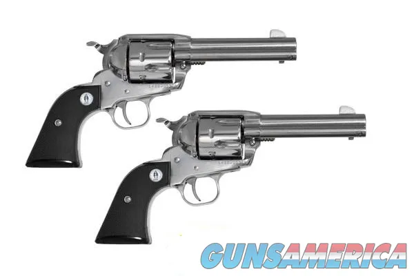 Ruger Vaquero SASS Stainless Set of 2 357Magnum 4.62" Revolvers $1849 NIB