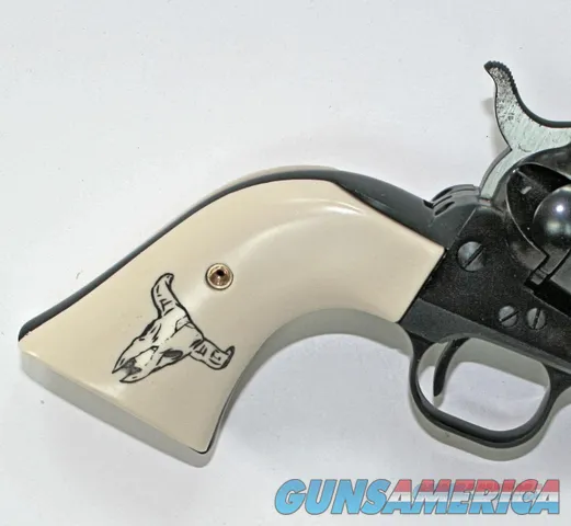  Ruger Vaquero XR3-Red Ivory-Like Grips with Bison Skull