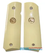 Colt 1911 Ivory-Like Grips With Medallions