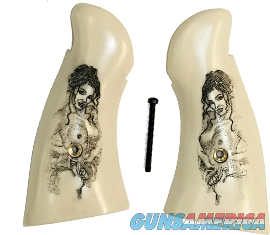 Smith & Wesson N Frame Ivory-Like Grips With Naked Lady
