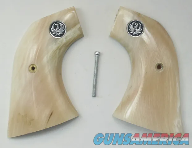 Ruger Vaquero XR3-Red Alaskan Dall Sheep Horn Grips With Medallions