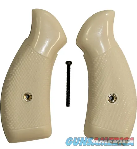 Smith & Wesson K & L Frame Ivory-Like Grips, Round Butt, Checkered