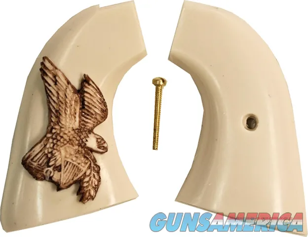 Colt Scout & Frontier Ivory-Like Grips With Antiqued American Eagle