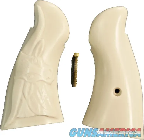Smith & Wesson N Frame Ivory-Like Grips, Relief Carved Steer