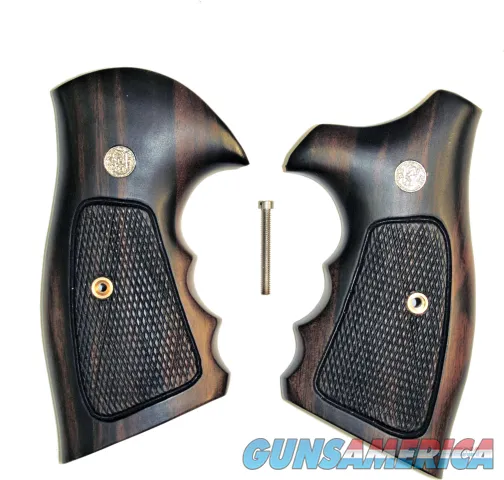 Smith & Wesson K & L Frame Combat Tigerwood Grips, Checkered