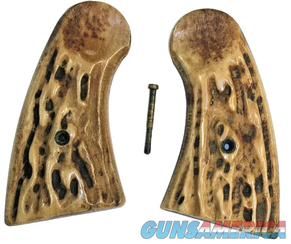 Colt Python or 2021 Anaconda Small Panel, Real Jigged Bone Grips, Aged