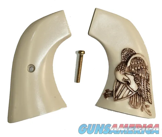 Colt SAA Ivory-Like Grips, 1st & 2nd Gen, Antiqued Folded Eagle