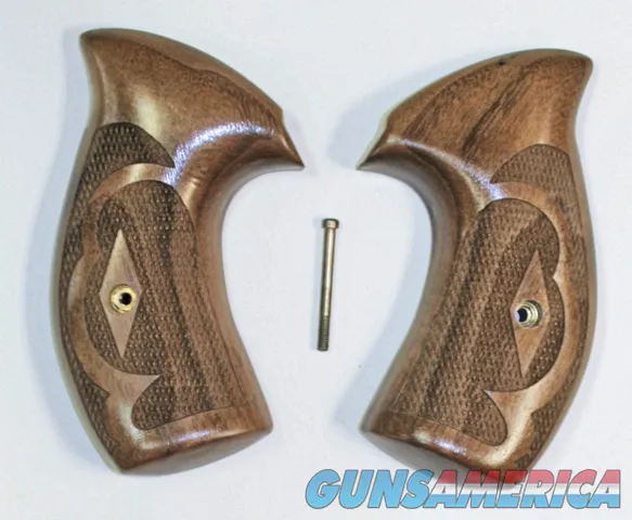 Smith & Wesson K & L Frame Walnut Roper Grips, Round Butt Img-1
