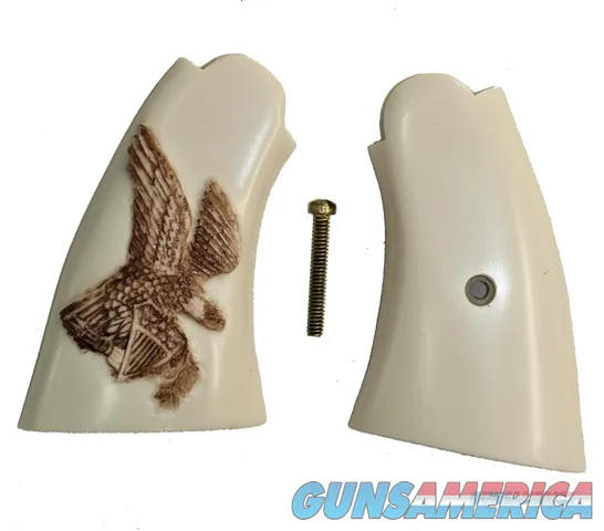 Smith & Wesson N Frame Ivory-Like Grips, Antiqued American Eagle