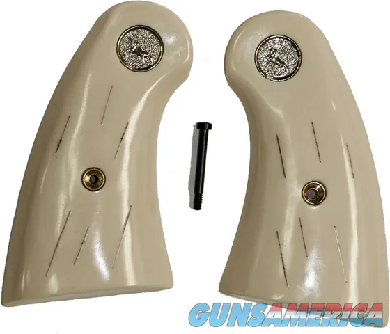 Colt Python Small Panel Ivory-Like "Barked" Grips With Medallions