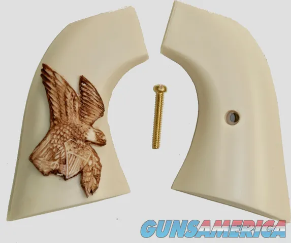 EMF1873 SA Great Western II Revolver Ivory-Like Grips, Antiqued Relief Carved American Eagle