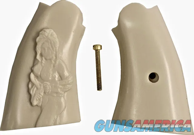 Smith & Wesson N Frame Service Style Ivory-Like Grips, Relief Carved Nude
