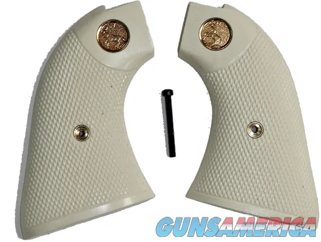 Colt Scout & Frontier Ivory-Like Grips, Checkered With Medallions