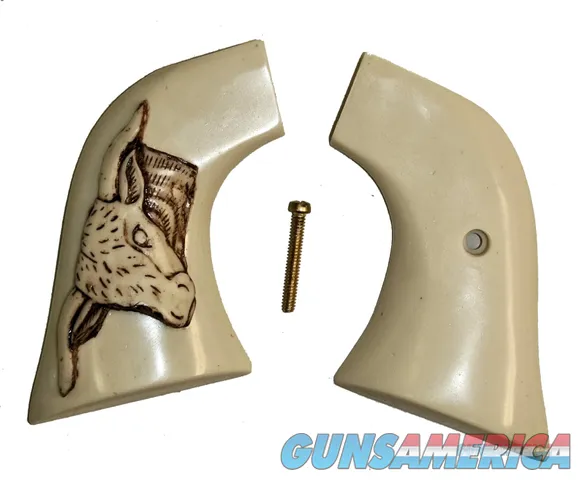 Ruger Wrangler .22 Revolver Ivory-Like Grips With Relief Carved Steer