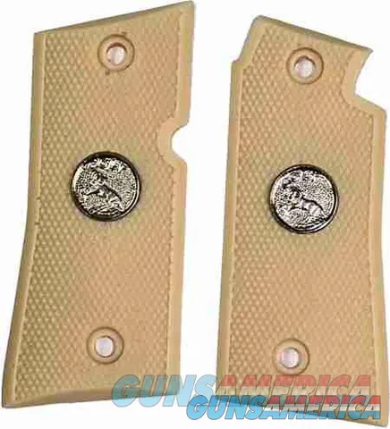 Colt Mustang & Pocketlite Checkered Grips With Medallions