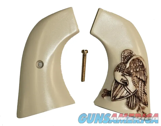 Colt 1851 Navy Ivory-Like Grips With Relief Carved Folded Eagle & Shield