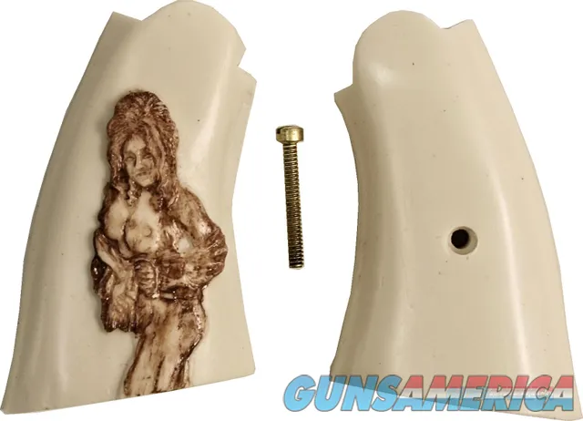 Smith & Wesson N Frame Service Style Ivory-Like Grips, Antiqued Relief Carved Nude
