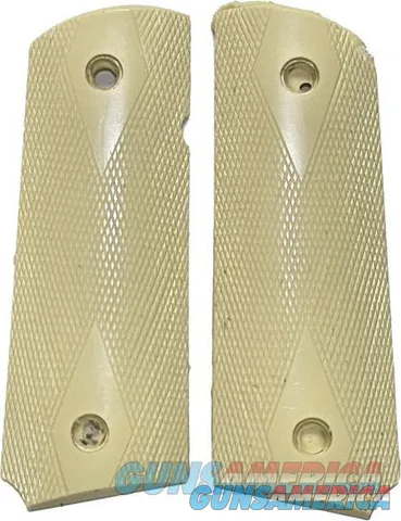 Colt 1911 Officers Model Ivory-Like Grips, Checkered