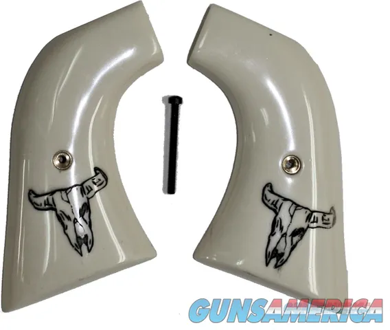 Ruger Super Blackhawk Ivory-Like Grips, Bison Skull
