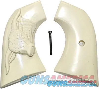 Colt SAA Ivory-Like Grips With Classic Steer, 1st & 2nd Generation