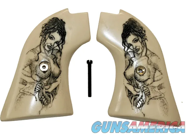Heritage Rough Rider .22 Revolver Ivory-Like Grips With Naked Lady