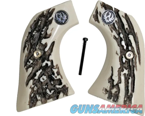 Ruger Wrangler .22 Revolver Stag-Like Grips With Medallions