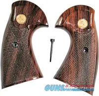 Colt Python 2nd Generation Rosewood Grips, Smiley Checkered Pattern