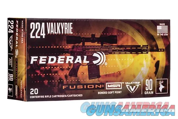 200 round Case Federal Fusion MSR .224 Valkyrie 90gr. Bonded SP Ammunition 224Valkyrie F224VLKMSR1 SALE