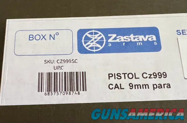 Zastava Arms CZ999 Limited Edition 9mm 15+1 4.25" w Wood Case CZ999SC