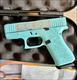 Glock 43x 9mm Custom Engraved " Glocks & Roses " Tiffany Blue 10+1 3.41" G43X 43