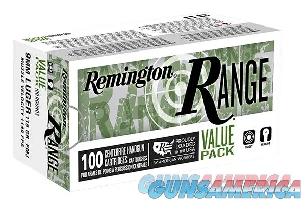 600 Round Case Remington Range 115gr FMJ 9mm Ammunition T9MM3B 9x19 9mm Luger R23972 NIB