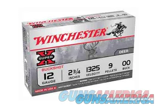 250 round Case Winchester Super-X 2.75" 12ga 9-Pellet 00 Buck Shot 1325fps 12 Gauge 00720